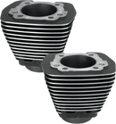 S&S CYCLE Cylinder - 3.500" - Wrinkle Black with Highlighted Fins - Evolution Big Twin 91-7710
