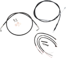 LA CHOPPERS Complete Black Vinyl Braided Handlebar Cable/Brake Line Kit - 15"-17" Handlebars - '18-'22 Softail LA-8153KT2-16B