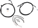 LA CHOPPERS Complete Midnight Braided Cable Kit - 18"-20" Handlebars - '18-'19 Softail LA-8153KT2-19M