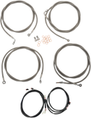 LA CHOPPERS Complete Plug-and-Play Cable Kit - 15" - 17" Handlebars - '17-'20 Touring - ABS - Stainless LA-8054KT3-16