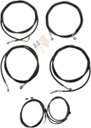 LA CHOPPERS Complete Plug-and-Play Cable Kit - 15" - 17" Handlebars - '17-'20 Touring - ABS - Black LA-8054KT3-16B