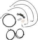 LA CHOPPERS Complete Plug-and-Play Cable Kit - 15" - 17" Handlebars - '17-'19 Touring - Stainless LA-8055KT3-16