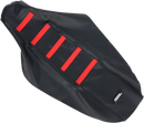 MOOSE OFFROAD Ribbed Seat Cover - Black Cover/Red Ribs - Honda CR12500-331RT