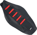 MOOSE OFFROAD Ribbed Seat Cover - Black Cover/Red Ribs - Honda CRF45009-331RT