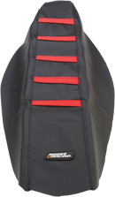 MOOSE OFFROAD Ribbed Seat Cover - Black Cover/Red Ribs - Honda CRF45013-331RT
