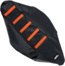 MOOSE OFFROAD Ribbed Seat Cover - Black Cover/Orange Ribs - KTM KTM15011-336RT