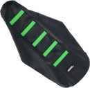 MOOSE OFFROAD Ribbed Seat Cover - Black Cover/Green Ribs - Kawasaki KX8514-33RT