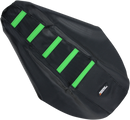 MOOSE OFFROAD Ribbed Seat Cover - Black Cover/Green Ribs - Kawasaki KX8091-334RT