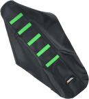 MOOSE OFFROAD Ribbed Seat Cover - Black Cover/Green Ribs - Kawasaki KXF25006-334RT
