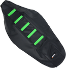 MOOSE OFFROAD Ribbed Seat Cover - Black Cover/Green Ribs - Kawasaki KXF45012-334RT