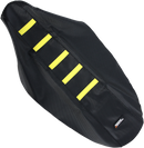 MOOSE OFFROAD Ribbed Seat Cover - Black Cover/Yellow Ribs - Suzuki RMZ25010-331RT