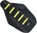MOOSE OFFROAD Ribbed Seat Cover - Black Cover/Yellow Ribs - Suzuki RM8502-331RT