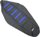 MOOSE OFFROAD Ribbed Seat Cover - Black Cover/Blue Ribs - Husqvarna HQV12514