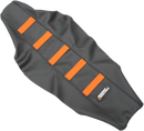 MOOSE OFFROAD Ribbed Seat Cover - Black Cover/Orange Ribs - KTM KTM6516-336RT