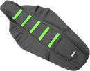 MOOSE OFFROAD Ribbed Seat Cover - Black Cover/Green Ribs - Kawasaki KXF45016-334RT