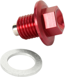 MOOSE OFFROAD Magnetic Drain Plug - Red - Honda | Kawasaki | Suzuki | Yamaha DP107-3