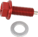 MOOSE OFFROAD Magnetic Drain Plug - Red - Honda DP129