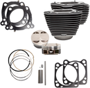 S&S CYCLE 124" Big Bore Cylinder Kit - Wrinkle Black with Highlighted Fins - For 107" Engine - M8 910-0625