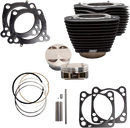 S&S CYCLE 128" Big Bore Cylinder Kit - Wrinkle Black without Highlighted Fins - For 114"/117" Engine - M8 910-0685