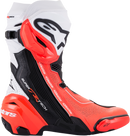 ALPINESTARS Supertech R Vented Boots - Black/Fluorescent Red/White - US 12.5 / EU 48 2220121-124-48