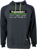 FACTORY EFFEX Kawasaki 21 Racewear Hoodie - Charcoal/Black - Large 24-88124