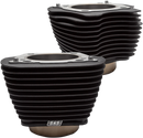 S&S CYCLE Big Bore Cylinder Set - 4.250" - Wrinkle Black w/o Highlighted Fins - M8 910-0683