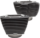 S&S CYCLE Big Bore Cylinder Set - 4.250" - Wrinkle Black with Highlighted Fins - M8 910-0682