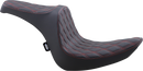 DRAG SPECIALTIES SEATS Predator III 2-Up Seat - Vinyl - Double Diamond - Red Stitching - Softail '06-'17 08021440