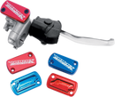 WORKS CONNECTION Anodized Billet Aluminum Front Brake Reservoir Cover - Red (Part No. 21-005)