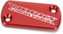 WORKS CONNECTION Anodized Billet Aluminum Front Brake Reservoir Cover - Red (Part