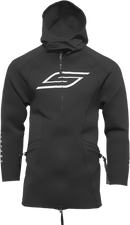SLIPPERY Tour Coat - Black, Size L/XL - Neoprene Waterproof Jacket with Removable Hood and Oversize Fit