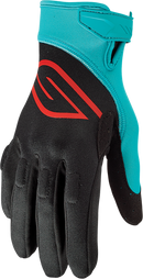 SLIPPERY Circuit Gloves XS by SLIPPERY - Black and Aqua, Part Number 3260-0432