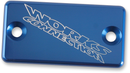 WORKS CONNECTION Anodized Billet Aluminum Front Brake Reservoir Cover - Blue (Part 21-020)