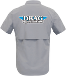 THROTTLE THREADS Drag Specialties Vented Shop Shirt - Gray - XL DRG31ST26GYXL