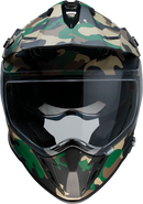Z1R Range Helmet - Camo Woodland, XL – Versatile Motorcycle Helmet with Sun Visor and Removable Lining