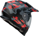 Z1R Range Helmet in Camo Red (Size 2XL) – Versatile Motorcycle Helmet with Sun Visor and Removable Linings