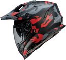 Z1R Range Helmet in Camo Red (Size 2XL) – Versatile Motorcycle Helmet with Sun Visor and Removable Linings