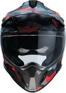 Z1R Range Helmet in Camo Red (Size 2XL) – Versatile Motorcycle Helmet with Sun Visor and Removable Linings