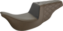 SADDLEMEN Unknown Industries Seat - Carbon Fiber/ Gripper/Rear Lattice Stitch - Brown - FL '08-'23 UN08-07-173BR