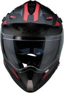Z1R Range Helmet - Uptake Black/Red, XL 0140-0017 with Removable Visor and Drop-Down Sun Visor