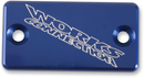 WORKS CONNECTION Anodized Billet Aluminum Front Brake Reservoir Cover - Blue (Part Number 21-030)