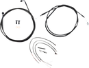 LA CHOPPERS Complete Midnight Braided Cable Kit - Quick Connect - 12"-14" Handlebars - '18-'22 Softail LA-8156KT2-13M