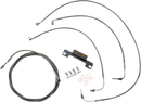 LA CHOPPERS Standard Stainless Braided Handlebar Cable/Brake Line Kit - Stock Ape Hangers - '21-'22 FLH LA-8056KT-08