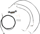 LA CHOPPERS Standard Black Vinyl Handlebar Cable/Brake Line Kit - Stock Ape Hangers - '21-'22 FLH LA-8056KT-08B
