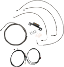 LA CHOPPERS Complete Plug-and-Play Cable Kit - Stock Handlebars - '21-'22 FLH - ABS - Stainless LA-8056KT3-08