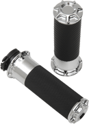 ARLEN NESS Beveled Grips - Cable - Chrome 07-330