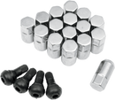 MOOSE OFFROAD Lug Nuts with Valve Stems - 3/8"-24 - Chrome - Tapered - 16 Pack SP300MO201