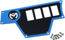 MOOSE OFFROAD Dash Plate - Large - Left - Blue - 100-4362-PU