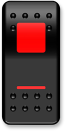 MOOSE OFFROAD Rocker Switch - On/Off - Red GNR-PWR