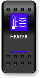 MOOSE OFFROAD Rocker Switch - Heater - Blue HTR-PWR